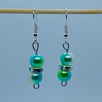 RaYisa Jewels Aqua & Mint Two Tone Dangle Earring