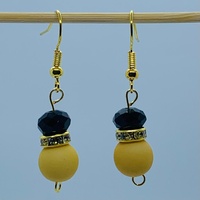 RaYisa Jewels Matte Mustard & Black Dangle Earring