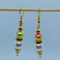 RaYisa Jewels Pearl, Gold & Rainbow Dangle Earring