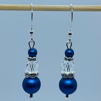RaYisa Jewels Iridescent Blue & Crystal Clear Dangle Earring