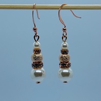 RaYisa Jewels Cream & Light Rose Gold Dangle Earring