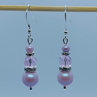 RaYisa Jewels Pink & Crystal Clear Dangle Earring
