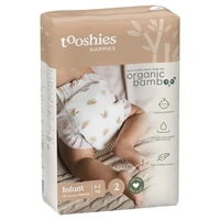 Tooshies Organic Bamboo Nappies Size 2 Infant 4–8kg Pack of 48