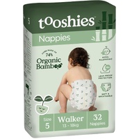 Tooshies Organic Bamboo Nappies Size 5 Walker 13–18kg Pack of 32