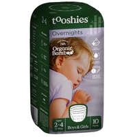 Tooshies Organic Bamboo Overnight Pants Ages 2–4 (13–18kg) Boys & Girls Pack of 10