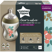Tommee Tippee Close to Nature Bottles 0M+ 260mL Pack of 2