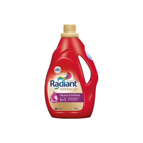 Radiant Advanced+ Cleans & Softens 5- In-1 Laundry Liquid Detergent Fresh Cherry Blossom 1.8L