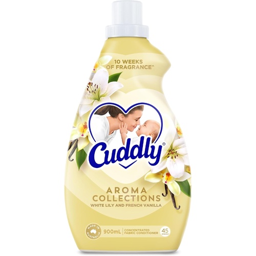 Cuddly Concentrate Liquid Fabric Softener & Conditioner White Lily & French Vanilla 900mL
