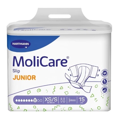 MoliCare Slip Junior Extra Small/Small Plus 8D 1914mL (50-80cm) Pack of 15
