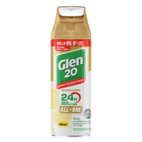 Glen 20 Spray Disinfectant All-in-One Citrus 24-Hour Germ Protection 300g