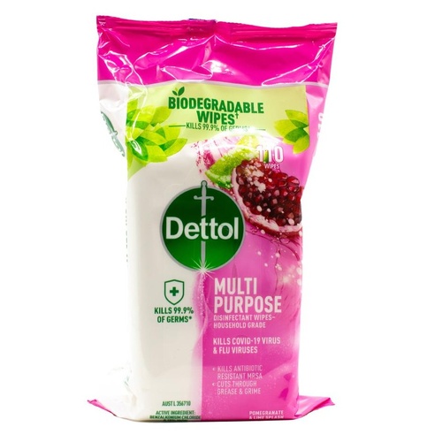Dettol Multi Purpose Disinfectant Wipes Pomegranate & Lime Splash Pack of 110
