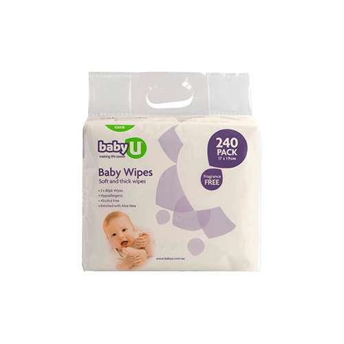 BabyU Goat Milk Wipes Pack of 3 x 80's (240)