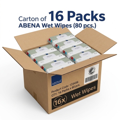 Abena Wet Wipes Sensitive Skin 18 × 20cm (16x80) Carton of 1280