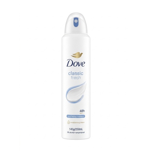 Dove Classic Fresh Antiperspirant Deodorant 1/4 Moisturising Cream 48-Hour Protection 250mL