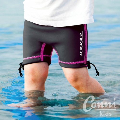 Conni Kids Containment Swim Short Size 2-4 Black with Pink Trim