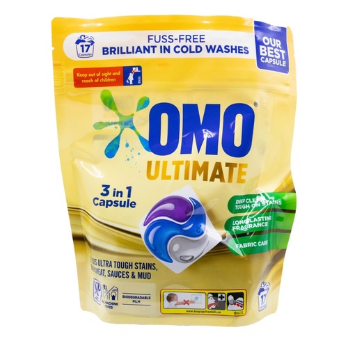 Omo 3-in-1 Ultimate Laundry Capsules All Machine Types Pack of 17