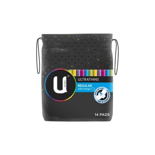 U by Kotex Ultrathin Regular Pads with Wings Pack of 14