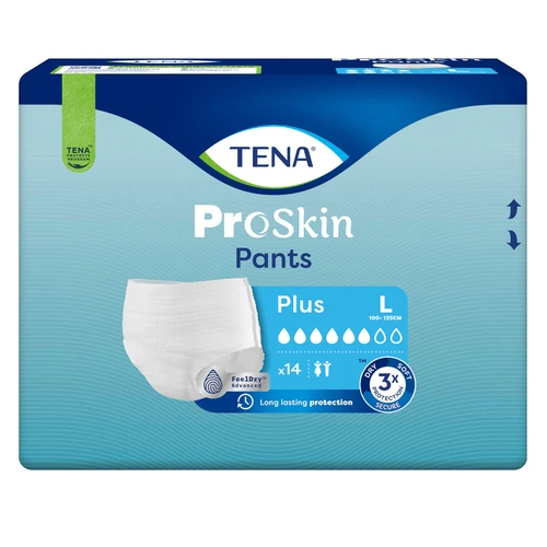 Tena Pants Plus Large Proskin 100-135cm 1440mL 6D Pack of 14's