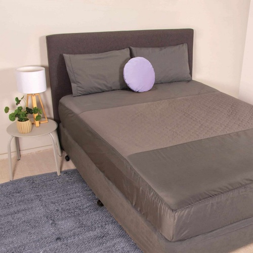 Conni Waterproof & Absorbent Fitted Bed Pad Sheet Double 137 × 188 × 40cm Charcoal