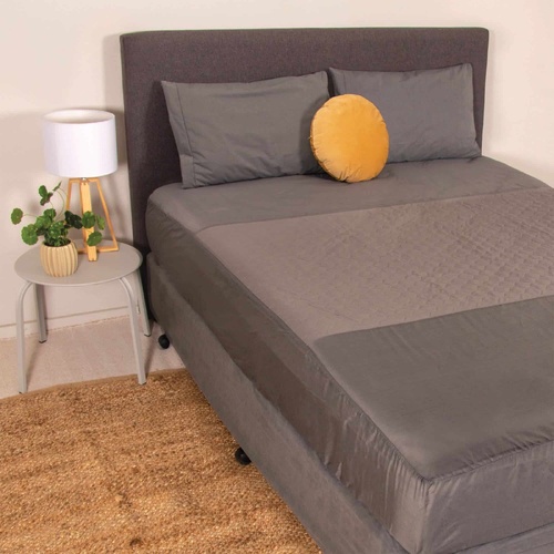 Conni Waterproof & Absorbent Fitted Bed Pad Sheet Queen 153 × 203 × 40cm Charcoal