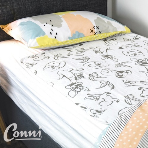 Conni Kids Reusable Bed Pad Aussie Animals 95 x 85cm