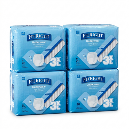 Medline Fitright Ultra Underwear XXX Large (190-238cm) Carton of 80 (4x20's)
