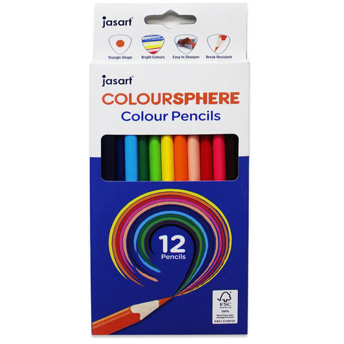 Jasart Colour Sphere Jumbo Colour Pencils TRIANGULAR Shape Pack of 12's