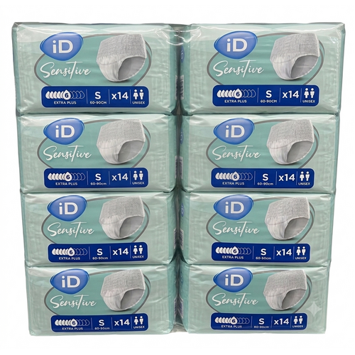 iD Sensitive Pants Extra Plus Small 6D 1375mL Waist 60-90cm (8x14) Carton of 112