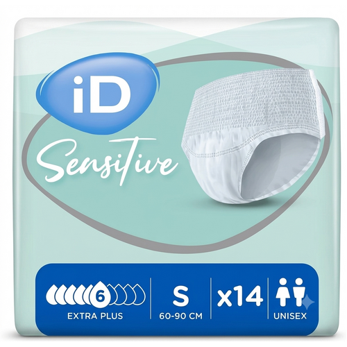 iD Sensitive Pants Extra Plus Small 6D 1375mL Waist 60-90cm Pack of 14