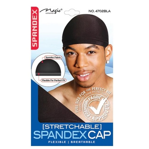 Magic Collection Spandex Cap Breathable Stretchable Black
