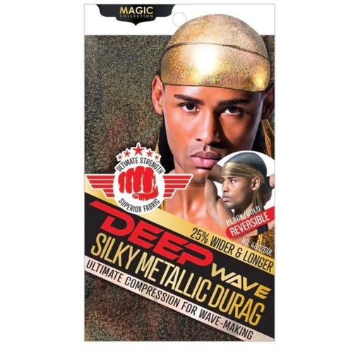 Magic Collection Deep Wave Silky Metallic Durag Gold