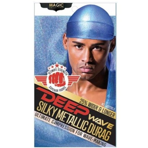 Magic Collection Deep Wave Silky Metallic Durag Blue
