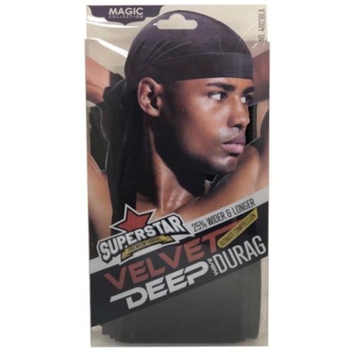 Magic Collection Superstar Velvet Deep Wave Durag Black
