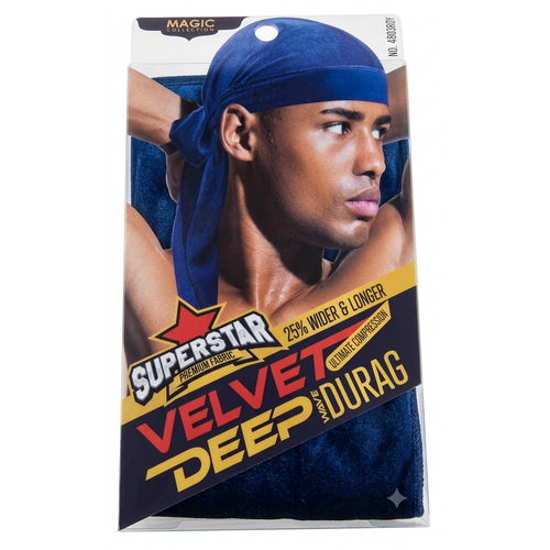 Magic Collection Superstar Velvet Deep Wave Durag Royal Blue