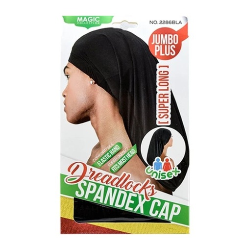 Magic Collection Jumbo Plus Dreadlocks Spandex Cap Elastic Band Moisture Lock Black