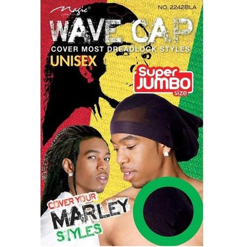 Magic Collection Wave Cap Unisex Super Jumbo (Covers Most Dreadlock Styles) Black