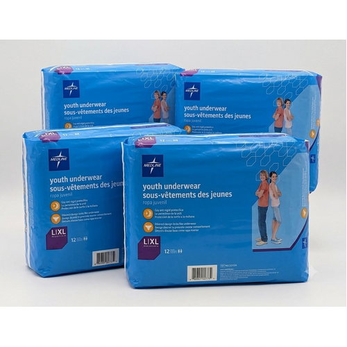 Medline DryTime Youth Underwear/Pull Ups Large/X-Large (27-56+kg) Carton of 48's