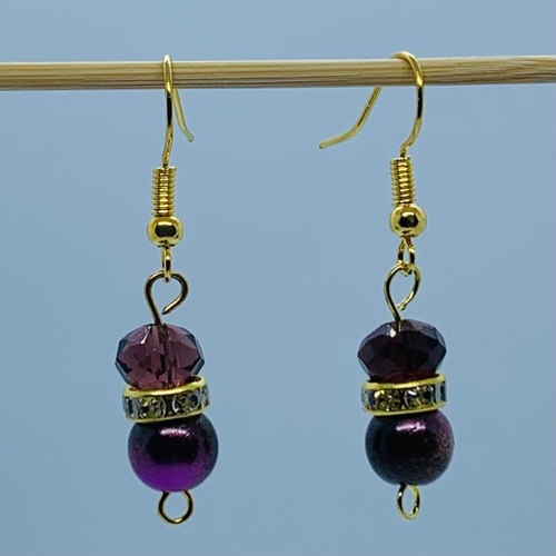 RaYisa Jewels Amethyst & Coffee Dangle Earring