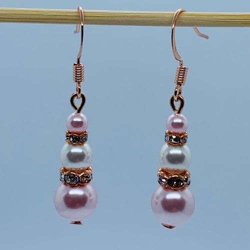 RaYisa Jewels Blush Pink & Rose Gold Dangle Earring