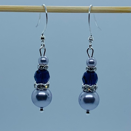 RaYisa Jewels Mauve & Dark Purple Dangle Earring