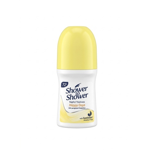 Shower to Shower Ladies Roll On Happy Days 72hours 50ml