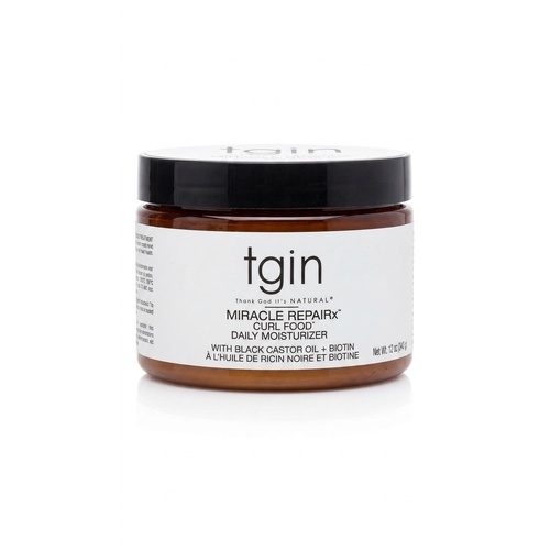 TGIN Miracle RepairX Curl Food Daily Moisturizer with Black Castor Oil + Biotin 340g(12oz)
