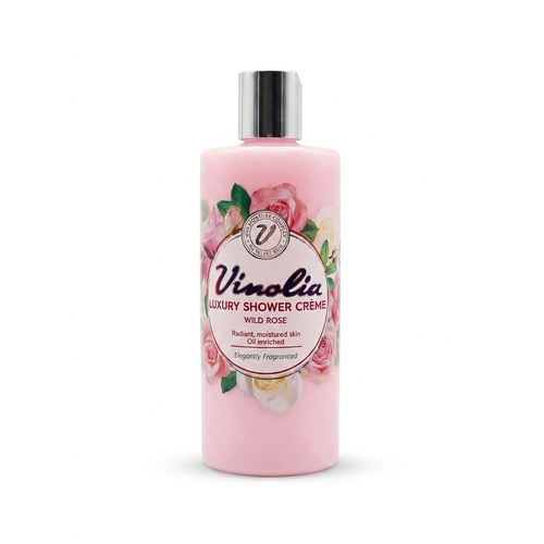 Vinolia Luxury Shower Crème Wild Rose Radiant Moisturised Skin, Oil Enriched 490mL
